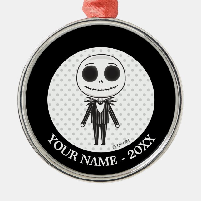 Jack Skellington Emoji Metal Ornament (Front)