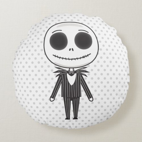 Jack Skellington Emoji Round Pillow