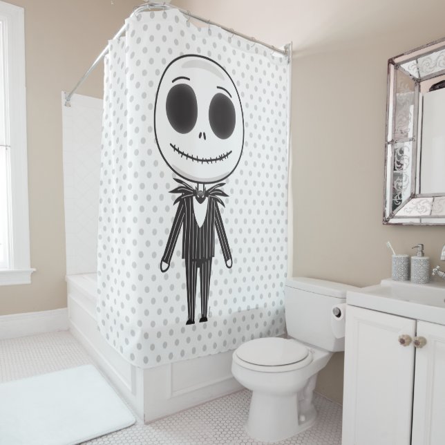 Jack Skellington Emoji Shower Curtain (In Situ)
