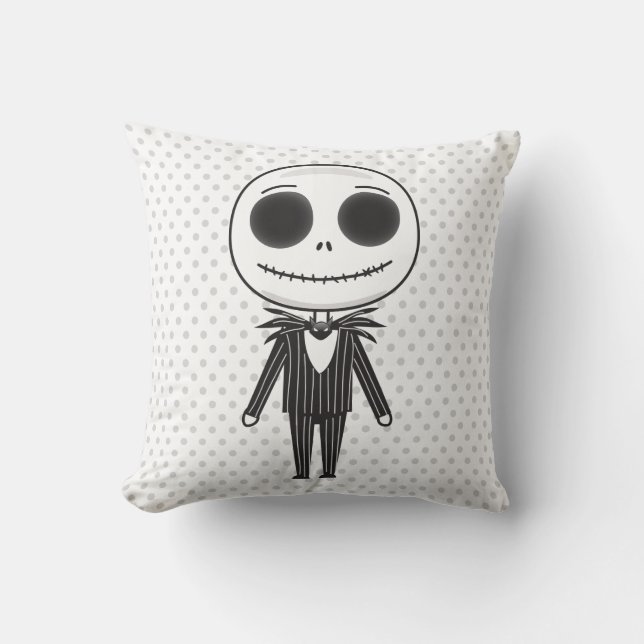 Jack Skellington Emoji Throw Pillow (Front)