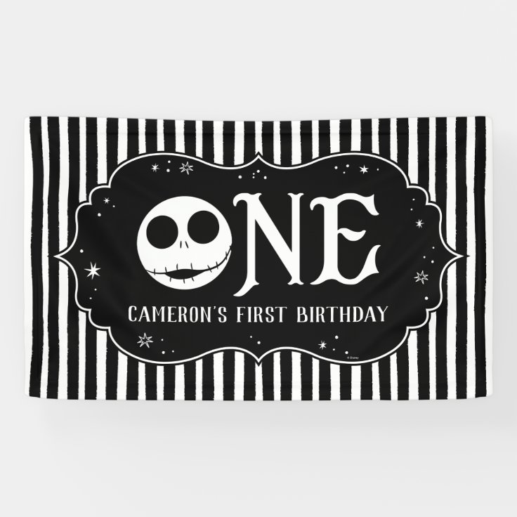 Jack Skellington First Birthday - ONE Banner | Zazzle