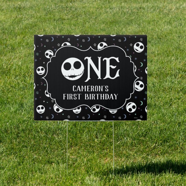 Jack Skellington First Birthday - ONE Sign (Insitu)