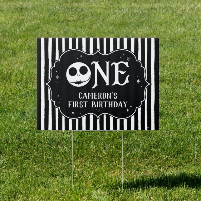 Jack Skellington First Birthday - ONE Sign (Insitu)