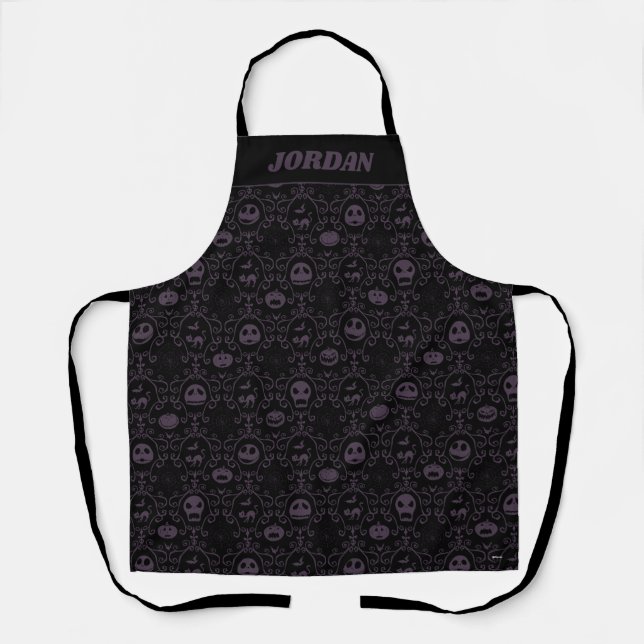 Jack Skellington Halloween Filigree Pattern Apron (Front)