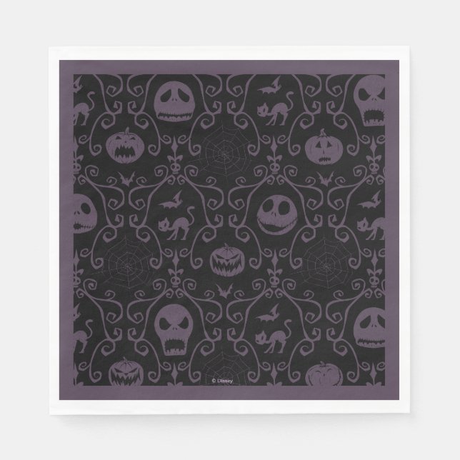 Jack Skellington Halloween Filigree Pattern Napkins (Front)