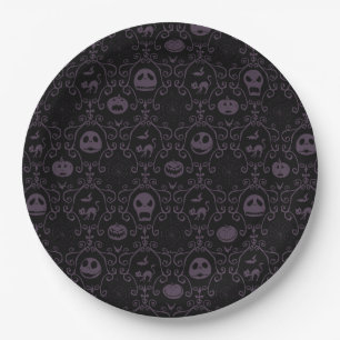 Jack Skellington Halloween Filigree Pattern Paper Plates