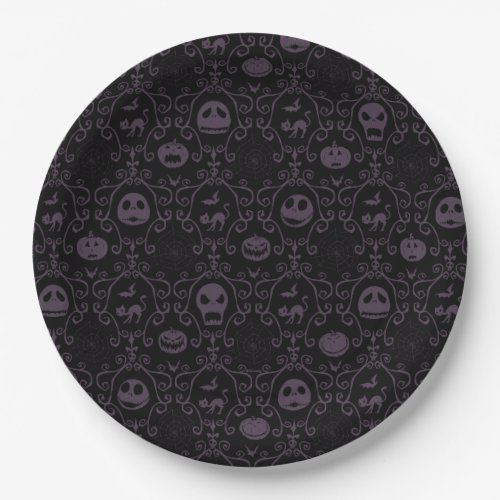 Jack Skellington Halloween Filigree Pattern Paper Plates