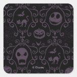 Jack Skellington Halloween Filigree Pattern Square Sticker
