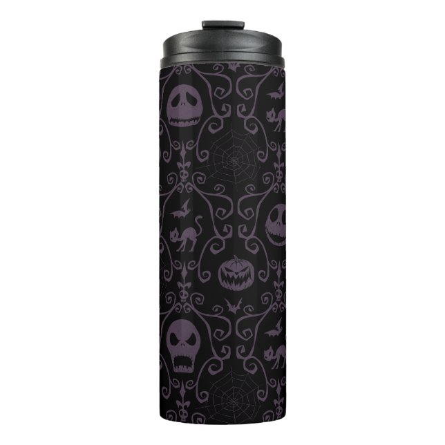 Jack Skellington Halloween Filigree Pattern Thermal Tumbler (Front)