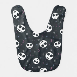Jack Skellington Head & Stars Pattern Baby Bib
