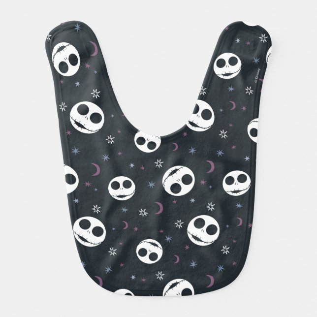 Jack Skellington Head & Stars Pattern Baby Bib (Front)