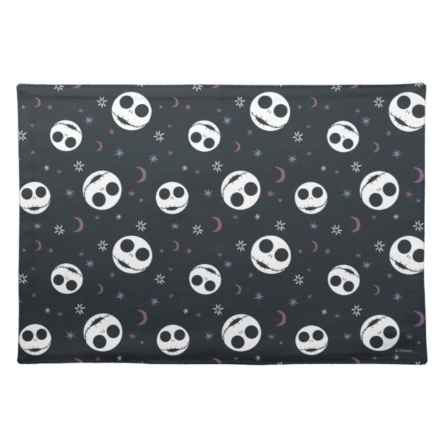Jack Skellington Head & Stars Pattern Cloth Placemat (Front)
