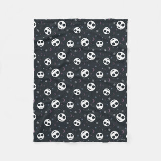 Jack Skellington Head & Stars Pattern Fleece Blanket