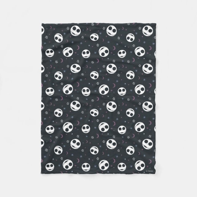 Jack Skellington Head & Stars Pattern Fleece Blanket (Front)