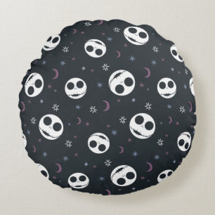 Jack Skellington Head & Stars Pattern Round Pillow