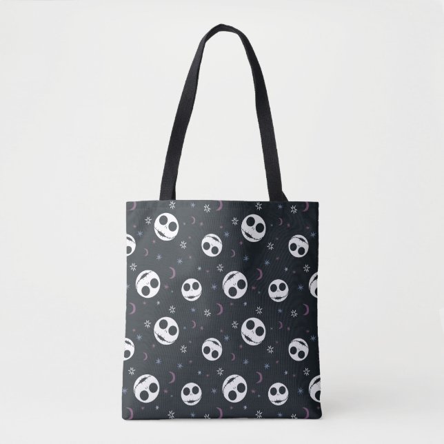 Jack Skellington Head & Stars Pattern Tote Bag (Front)