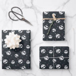 Jack Skellington Head &amp; Stars Pattern Wrapping Paper Sheets