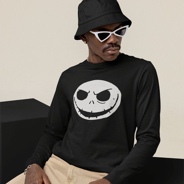 Jack Skellington - Head T-Shirt (Person wearing long-sleeve shirt)
