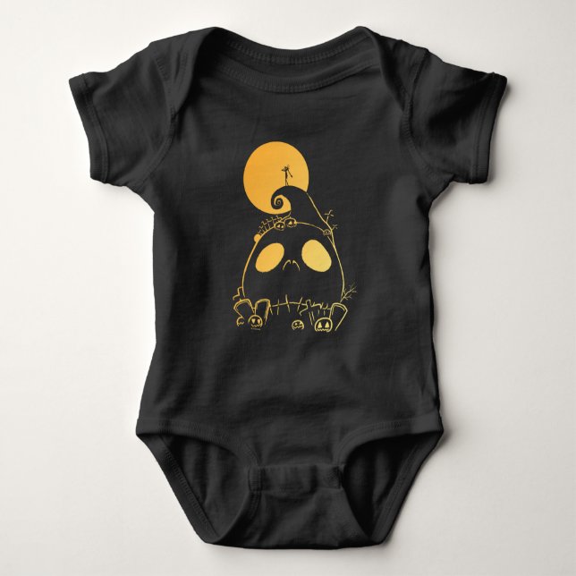 Jack Skellington on Jack Themed Spiral Hill Baby Bodysuit (Front)