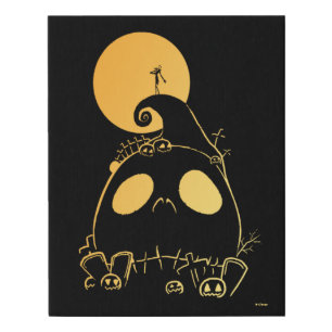 Jack Skellington on Jack Themed Spiral Hill Faux Canvas Print