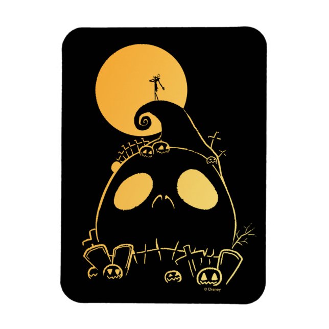 Jack Skellington on Jack Themed Spiral Hill Magnet (Vertical)
