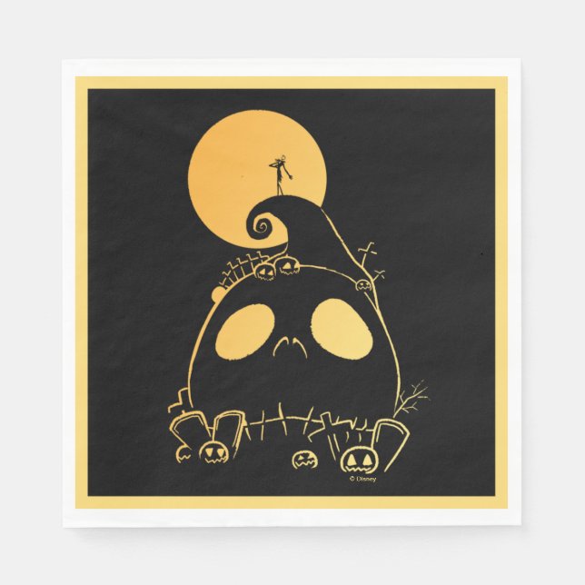Jack Skellington on Jack Themed Spiral Hill Napkins (Front)