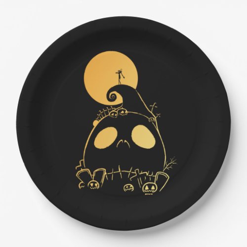 Jack Skellington on Jack Themed Spiral Hill Paper Plates