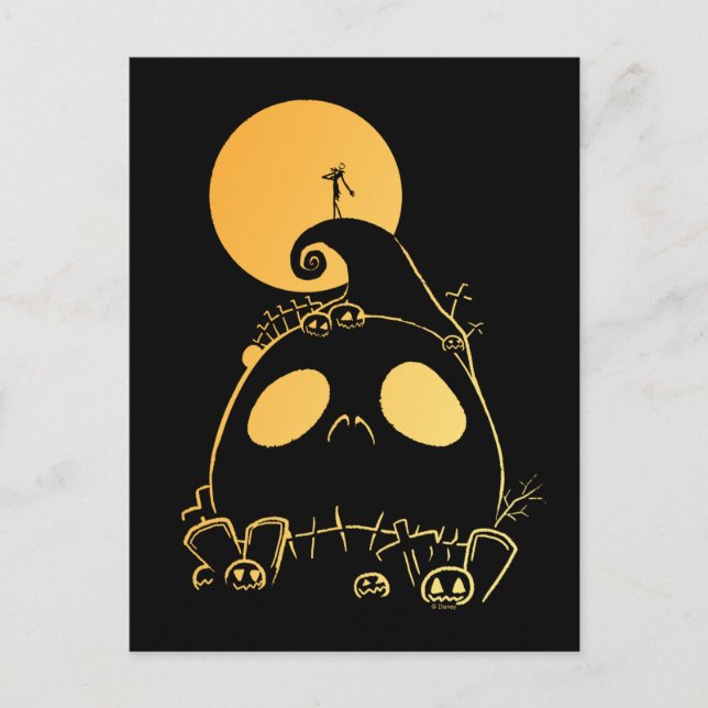 Jack Skellington on Jack Themed Spiral Hill Postcard (Front)