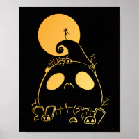 Jack Skellington and Zero Nightmare Before Christmas Inspired Art Print  Potser 