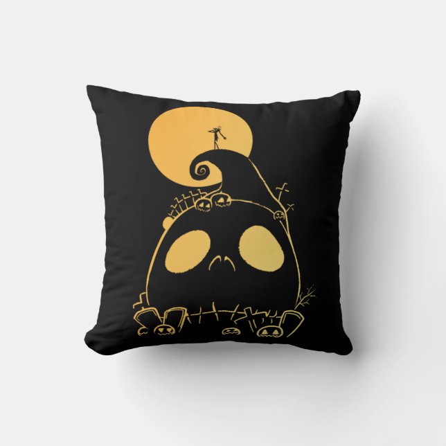 Jack Skellington on Jack Themed Spiral Hill Throw Pillow (Front)