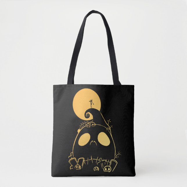 Jack Skellington on Jack Themed Spiral Hill Tote Bag (Front)