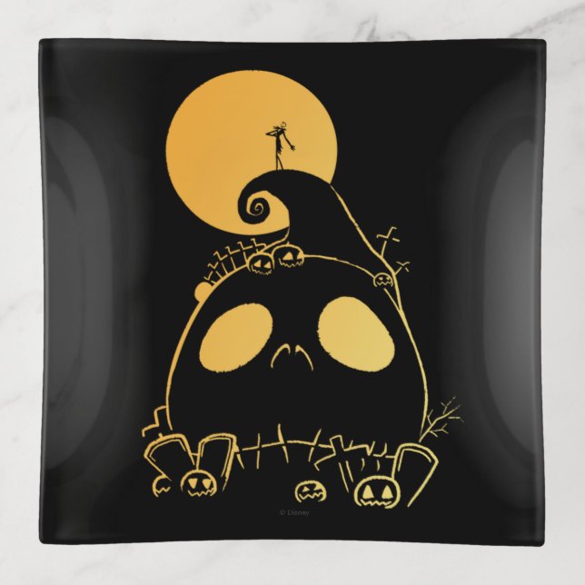 Jack Skellington on Jack Themed Spiral Hill Trinket Tray (Front)
