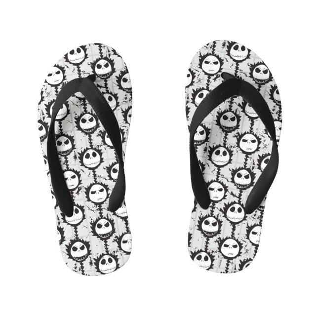 Jack Skellington - Pattern Kid's Flip Flops (Footbed)