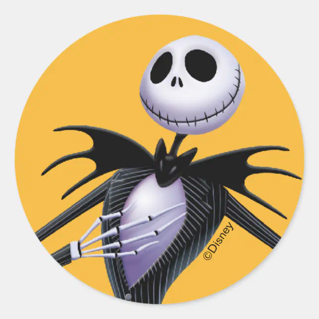 Jack Sticker Jack Skellington | Posing Classic Round Sticker | Zazzle