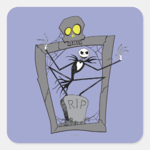 Jack Skellington RIP Square Sticker