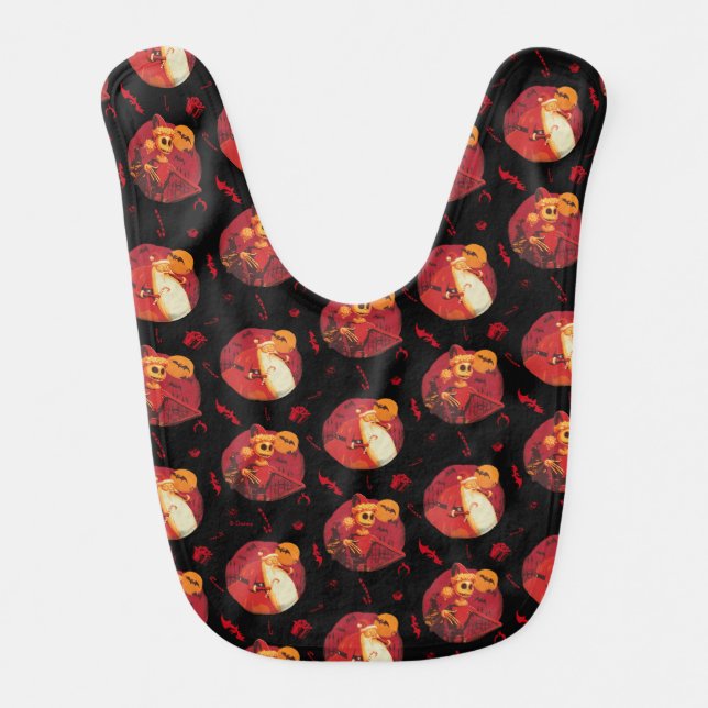 Jack Skellington & Santa Claus Pattern Baby Bib (Front)