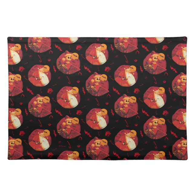 Jack Skellington & Santa Claus Pattern Cloth Placemat (Front)