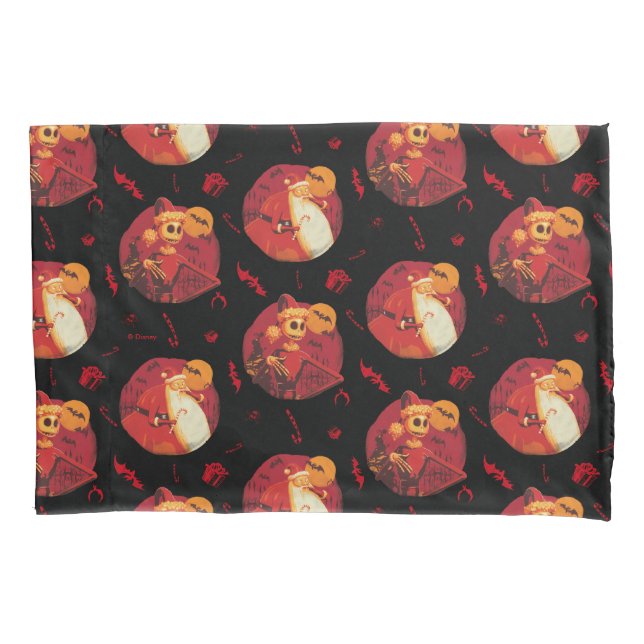 Jack Skellington & Santa Claus Pattern Pillow Case (Front)