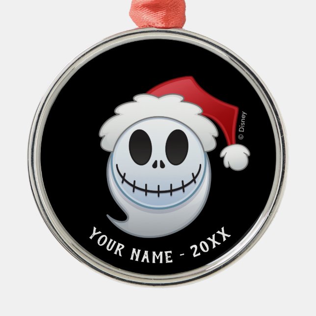 Jack Skellington Santa Emoji Metal Ornament (Front)