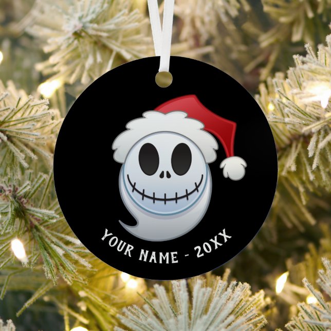 Jack Skellington Santa Emoji Metal Ornament (Insitu)