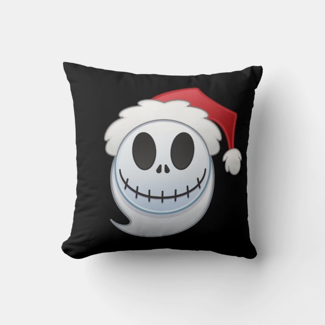 Jack Skellington Santa Emoji Throw Pillow (Front)