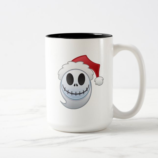 Jack Skellington Santa Emoji Two-Tone Coffee Mug (Right)