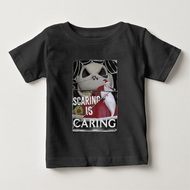 Jack Skellington & Santa | Scaring is Caring Baby T-Shirt (Front)