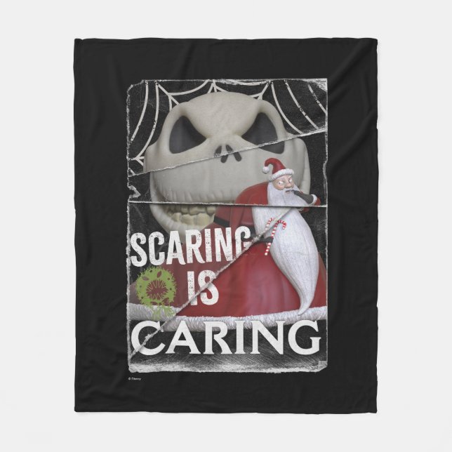Jack Skellington & Santa | Scaring is Caring Fleece Blanket (Front)