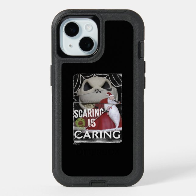 Jack Skellington & Santa | Scaring is Caring iPhone 15 Case (Back)