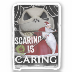 Jack Skellington & Santa Scaring is Caring Sticker