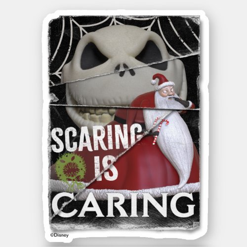 Jack Skellington  Santa  Scaring is Caring Sticker
