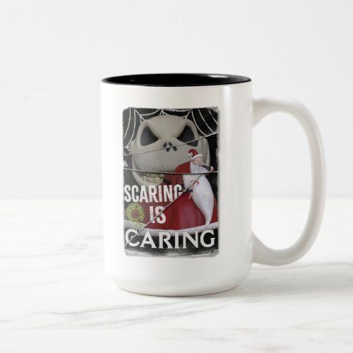 Jack Skellington  Santa  Scaring is Caring Two_Tone Coffee Mug