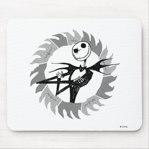 Jack Skellington  Saw Blade Frame Mouse Pad