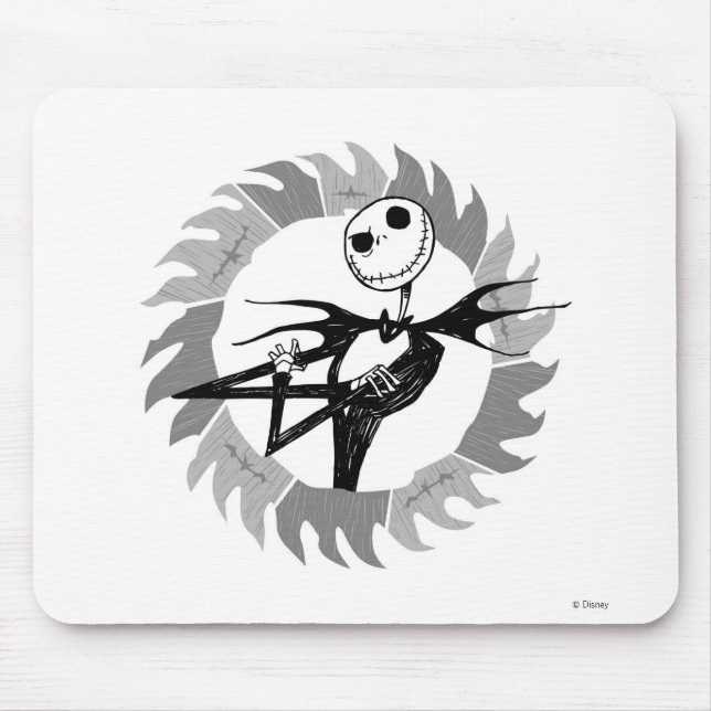 Jack Skellington | Saw Blade Frame Mouse Pad (Front)
